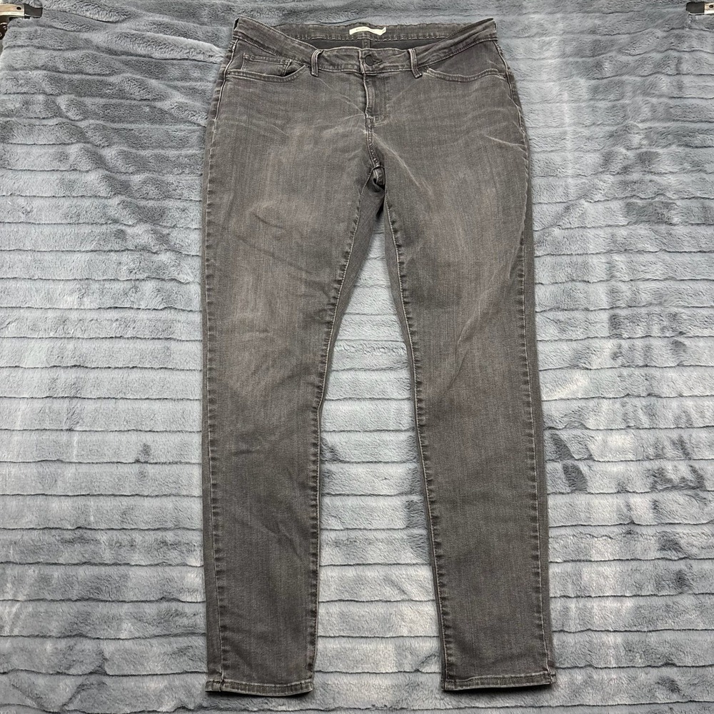 Levi Strauss 811 Curvy Skinny Jeans Gray Faded Denim W34 L32 19834-0014 Womens